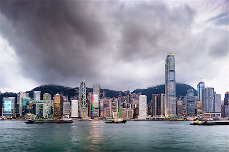 simsearch:400-07633406,k - Hong Kong, China skyline on Victoria Harbor. Photographie de stock - Aubaine LD & Abonnement, Code: 400-08696147