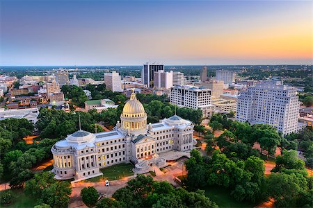 simsearch:400-08694934,k - Jackson, Mississippi, USA cityscape at dusk. Stock Photo - Budget Royalty-Free & Subscription, Code: 400-08696148