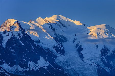 simsearch:400-05736672,k - Mont Blanc is the highest mountain of historic Europe (4810 m altitude) Stock Photo - Budget Royalty-Free & Subscription, Code: 400-08696746