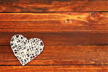 romantic tender heart on a wooden background Stock Photo - Budget Royalty-Free & Subscription, Code: 400-08696905