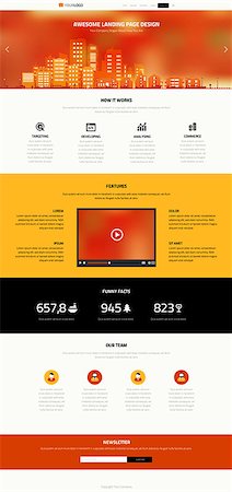 simsearch:400-08645953,k - Material design responsive landing page or one page website template Stock Photo - Budget Royalty-Free & Subscription, Code: 400-08696927