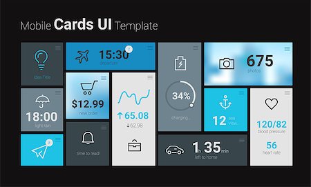 simsearch:400-08645953,k - Smartphone and Tablet Mobile Cards UI Mockup Template Stock Photo - Budget Royalty-Free & Subscription, Code: 400-08696934