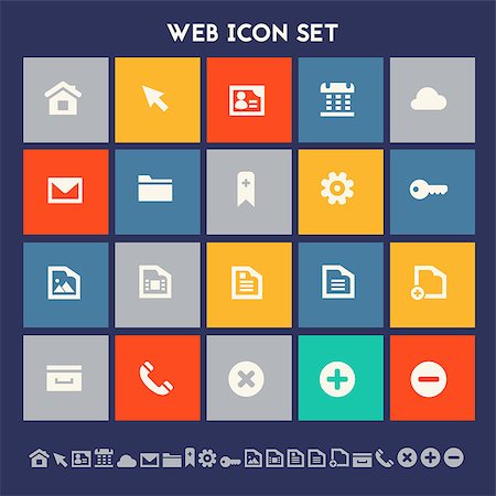 posta in uscita - Modern flat design multicolored web icons collection Fotografie stock - Microstock e Abbonamento, Codice: 400-08696981