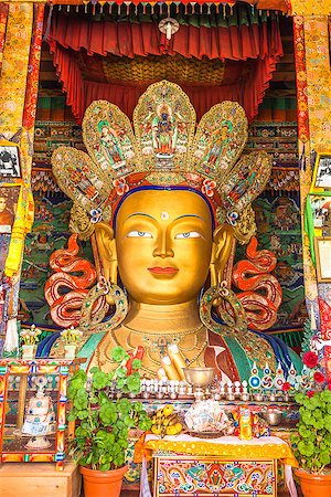 Maitreya Buddha in Thiksey Monastery, Leh, Ladakh Region. India Foto de stock - Super Valor sin royalties y Suscripción, Código: 400-08697178