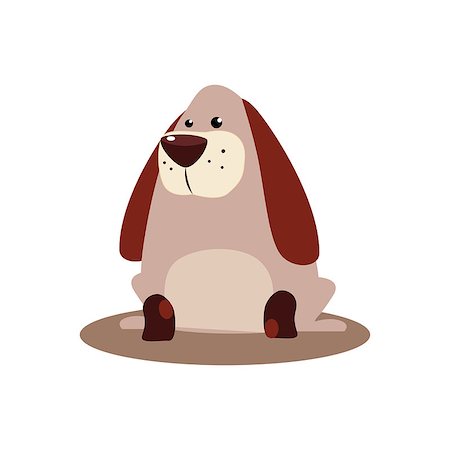 dog ear cartoon - Brown dog sitting on the arpet. Vector illustration in flat style Stock Photo - Budget Royalty-Free & Subscription, Code: 400-08697579