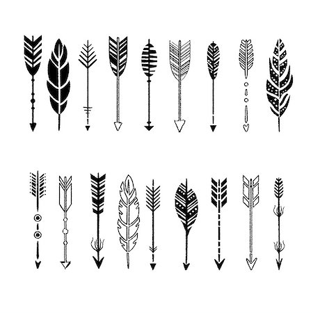 Set of black and white arrows, hand-drawn design elements, vector illustration collection Stock Photo - Budget Royalty-Free & Subscription, Code: 400-08697582