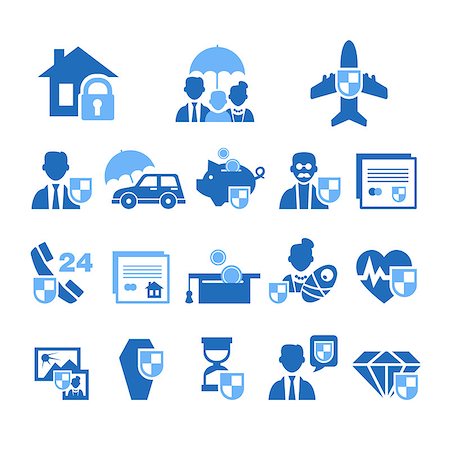 Vector illustration set of insurance icons in handdrawn style Stock Photo - Budget Royalty-Free & Subscription, Code: 400-08697657