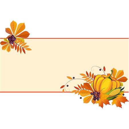 simsearch:400-04983103,k - Autumn, thanksgiving Banners with Ripe Vegetables, Swirls and Leaves, Vector Illustration Fotografie stock - Microstock e Abbonamento, Codice: 400-08697708