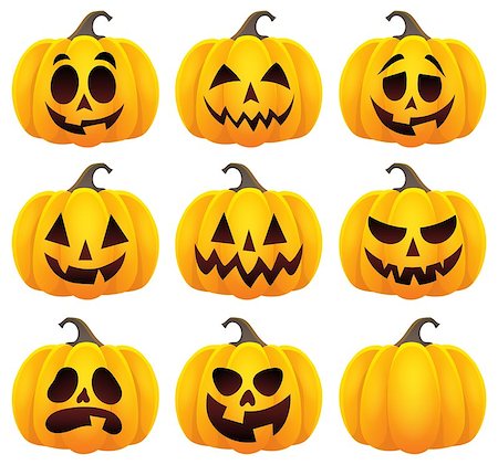 simsearch:400-04236863,k - Halloween pumpkins theme set 1 - eps10 vector illustration. Stock Photo - Budget Royalty-Free & Subscription, Code: 400-08697809