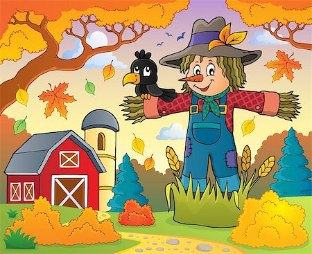 Scarecrow theme image 3 - eps10 vector illustration. Stock Photo - Budget Royalty-Free & Subscription, Code: 400-08697821