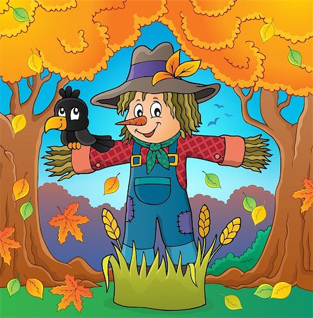 Scarecrow theme image 4 - eps10 vector illustration. Stock Photo - Budget Royalty-Free & Subscription, Code: 400-08697822