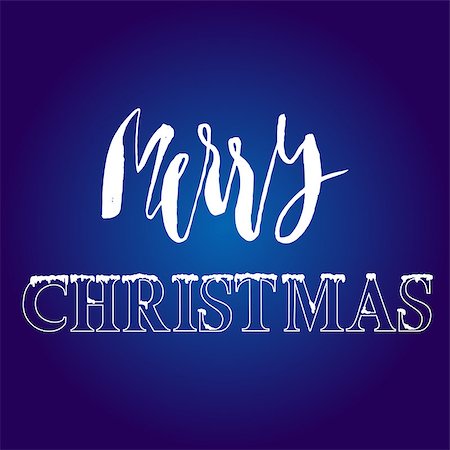 White hand drawn grunge lettering and christmas style font on blue background. Vector illustration. Stock Photo - Budget Royalty-Free & Subscription, Code: 400-08697850