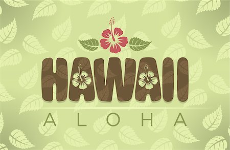 simsearch:400-07615989,k - Vector illustration of Hawaii and Aloha words with hibiscus flowers Photographie de stock - Aubaine LD & Abonnement, Code: 400-08697867