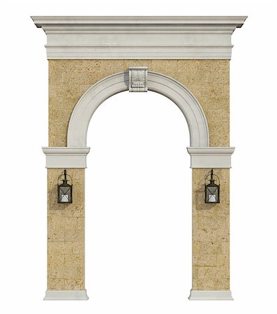 simsearch:400-04691130,k - Front view of a medieval arch isolated on withe - 3d rendering Photographie de stock - Aubaine LD & Abonnement, Code: 400-08692949