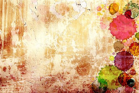 faded splatter background - Grunge background. Texture old stucco wall with stains of paint different colors Stock Photo - Budget Royalty-Free & Subscription, Code: 400-08693663
