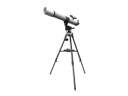 simsearch:400-08374698,k - 3D rendering of a telescope, isolated on white background Stock Photo - Budget Royalty-Free & Subscription, Code: 400-08693848