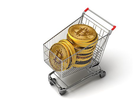 simsearch:400-08263202,k - Concept Of Purchased Bitcoins In The Shopping Cart. 3D Illustration. Stockbilder - Microstock & Abonnement, Bildnummer: 400-08705578