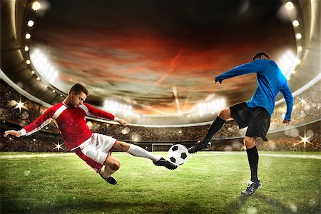 simsearch:400-09032434,k - Football players play in a stadium with audience Stockbilder - Microstock & Abonnement, Bildnummer: 400-08705604