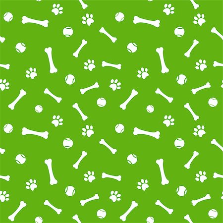 puppy dog and kitten paws - dog paw print, bone and ball seamless pattern vector illustration Stock Photo - Budget Royalty-Free & Subscription, Code: 400-08705640