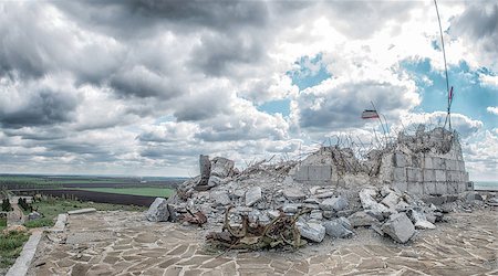 simsearch:700-02377118,k - Monument to Soviet soldiers piled rubble, destroyed after the hostilities of 2014. DPR, Ukraine, Saur-Tomb. Photographie de stock - Aubaine LD & Abonnement, Code: 400-08705738