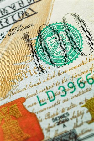 franklin - Fragment of a hundred dollar bill closeup Stock Photo - Budget Royalty-Free & Subscription, Code: 400-08706079
