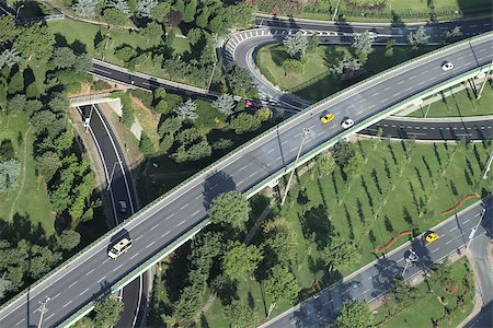 evrenkalinbacak (artist) - Aerial View of Highway in Istanbul city Stockbilder - Microstock & Abonnement, Bildnummer: 400-08706134