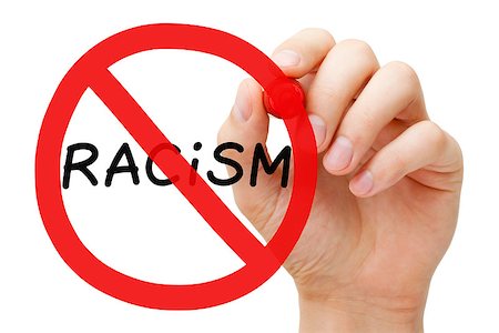 racist - Hand drawing Racism prohibition sign concept with marker on transparent wipe board. Stock Photo - Budget Royalty-Free & Subscription, Code: 400-08706163