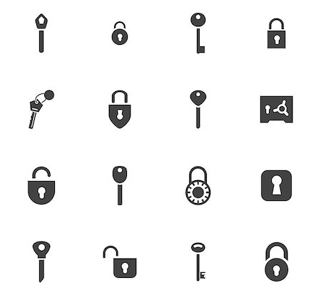 simsearch:400-08813267,k - Lock and Key icon set for web sites and user interface Foto de stock - Royalty-Free Super Valor e Assinatura, Número: 400-08706562