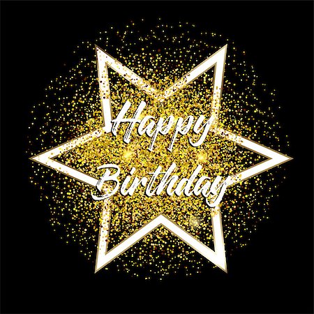 Happy birthday background with gold glitter confetti Photographie de stock - Aubaine LD & Abonnement, Code: 400-08706627