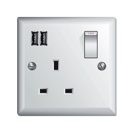 studio023 (artist) - Electrical outlet in the UK, power socket with USB - Universal Serial Bus Stockbilder - Microstock & Abonnement, Bildnummer: 400-08706740