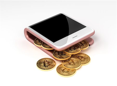 simsearch:400-08263202,k - Concept Of Pink Virtual Wallet And Bitcoins. 3D Illustration. Stockbilder - Microstock & Abonnement, Bildnummer: 400-08706775