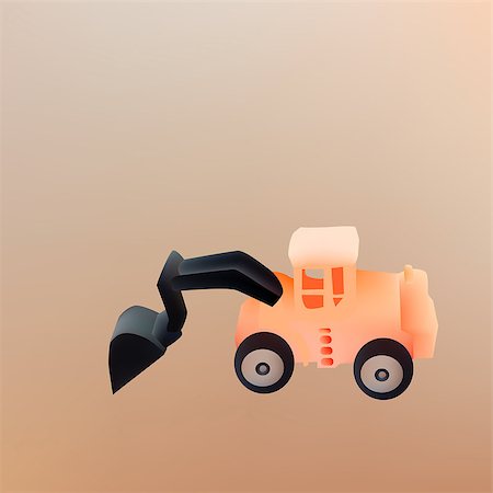 excavator drawing - Vector illustration of an excavator Stock Photo - Budget Royalty-Free & Subscription, Code: 400-08707087