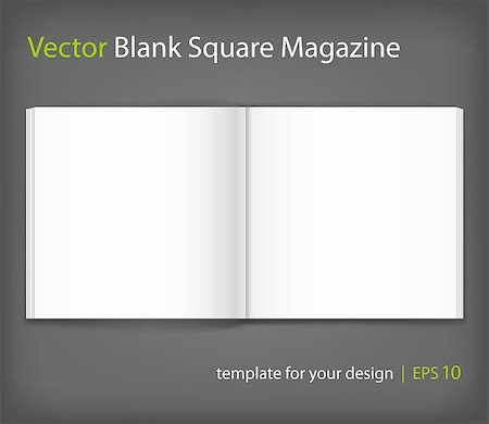 Vector blank of open hardcovered book on neutral grey background. Square format. Using mesh. Template Photographie de stock - Aubaine LD & Abonnement, Code: 400-08707313