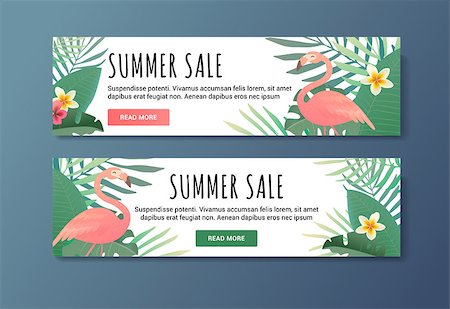 flamingo not pink not bird - Bright banner with flamingos. Sale banner for web the shop. Vector illyustration. The flyer can be used for a beauty salon, a clothing store, cosmetics. Stock Photo - Budget Royalty-Free & Subscription, Code: 400-08707323