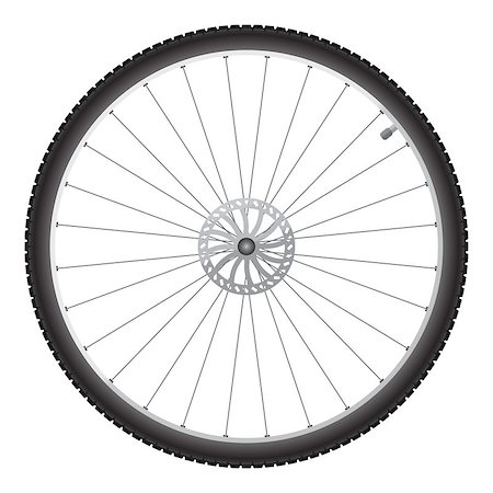 Black bicycle wheel on a white background Stock Photo - Budget Royalty-Free & Subscription, Code: 400-08707356