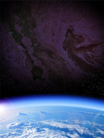 studio023 (artist) - View of the Earth from space, blue planet and deep black space Stockbilder - Microstock & Abonnement, Bildnummer: 400-08707364