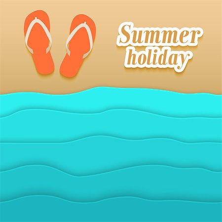 sea postcards vector - Summer holidays background. Vector illustration. Stock Photo - Budget Royalty-Free & Subscription, Code: 400-08707374