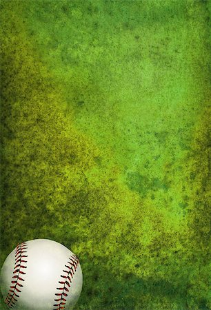 A green textured baseball field background with ball. Room for copy. Stock Photo - Budget Royalty-Free & Subscription, Code: 400-08707454