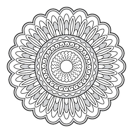 simsearch:400-08647106,k - Mandala with hand drawn elements. Image for tattoo,  decorate porcelain, ceramics, cups, crockery, dishes. eps 10 Foto de stock - Super Valor sin royalties y Suscripción, Código: 400-08707458