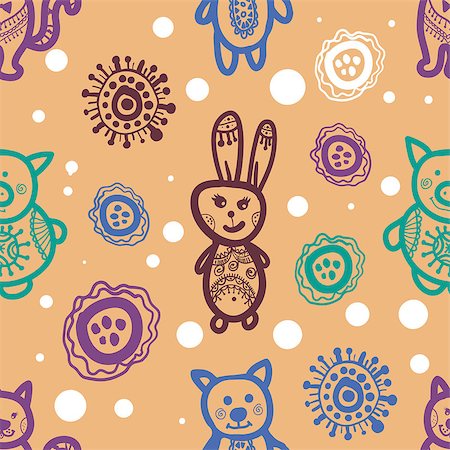simsearch:400-09133678,k - seamless baby pattern. Background patterned with bunnies. Stock Photo - Budget Royalty-Free & Subscription, Code: 400-08707631