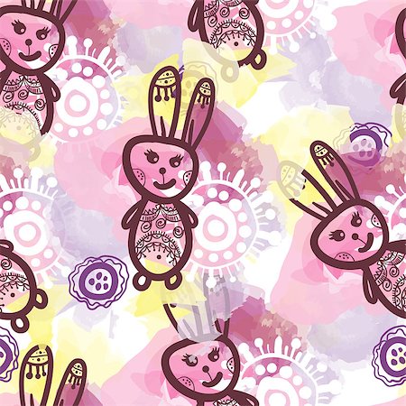 simsearch:400-09133678,k - seamless baby pattern. Background patterned with bunnies. Stock Photo - Budget Royalty-Free & Subscription, Code: 400-08707632