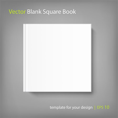 Mock up square cover book on grey background. Vector template for your design. Photographie de stock - Aubaine LD & Abonnement, Code: 400-08708156