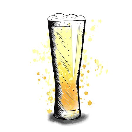 party beverage sketches - Vector colorful illustration of hand drawn sketch of beer mug Stock Photo - Budget Royalty-Free & Subscription, Code: 400-08708172