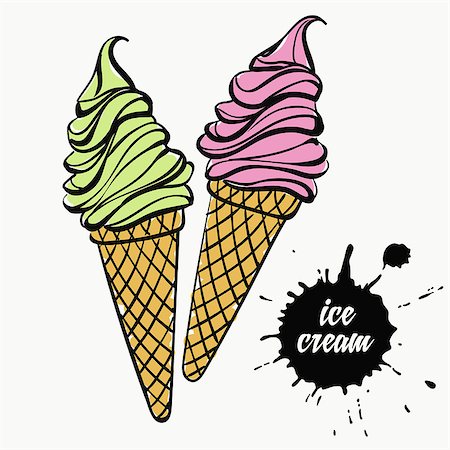 ice cream in a cup cone isolated on white background Foto de stock - Super Valor sin royalties y Suscripción, Código: 400-08708295