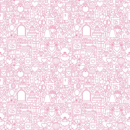 simsearch:400-08836108,k - Line Wedding White Seamless Pattern. Vector Illustration of Outline Tile Background. Save the Date. Foto de stock - Super Valor sin royalties y Suscripción, Código: 400-08708806