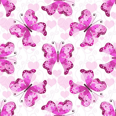 simsearch:400-07053213,k - Valentine seamless pattern with pink translucent hearts and butterflies (vector eps10) Foto de stock - Super Valor sin royalties y Suscripción, Código: 400-08709006