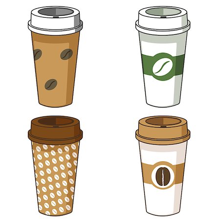 simsearch:400-08978724,k - Take away coffee cup illustration set, isolated. Photographie de stock - Aubaine LD & Abonnement, Code: 400-08709044