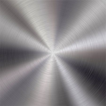 simsearch:400-06751679,k - Abstract technology background with polished, brushed circular metal texture, chrome, silver, steel, aluminum for design concepts, web, prints, posters, wallpapers, interfaces. Vector illustration. Stockbilder - Microstock & Abonnement, Bildnummer: 400-08709250