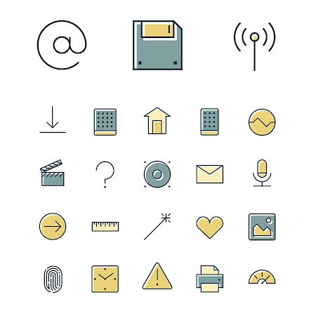 simsearch:400-08257177,k - Thin line icons for user inteface and technology. Vector illustration. Stock Photo - Budget Royalty-Free & Subscription, Code: 400-08709427