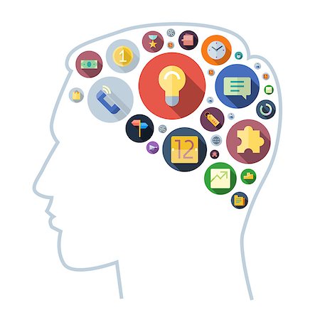 simsearch:400-08816953,k - Icons for business arranged in human brain shape. Vector illustration. Stock Photo - Budget Royalty-Free & Subscription, Code: 400-08709421